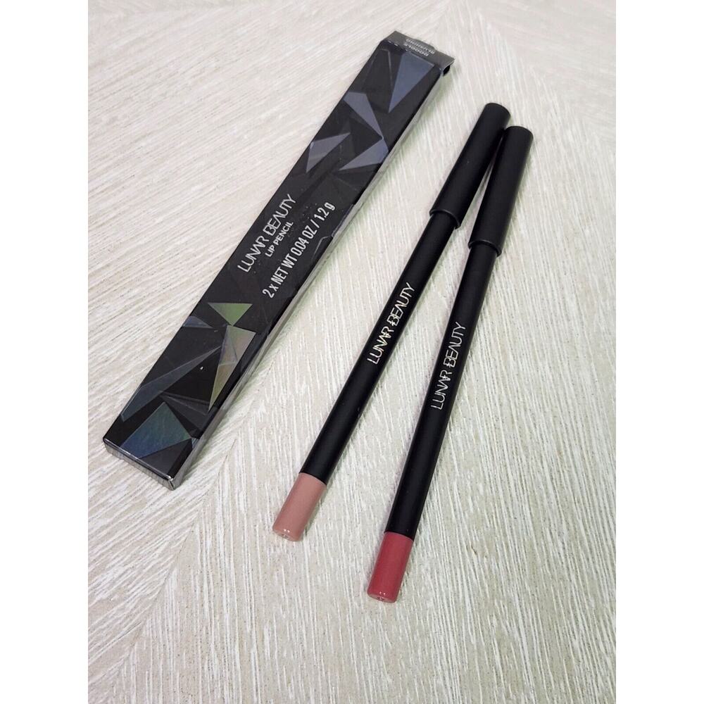 Lunar Beauty Lip Liner Duo, Doodle & Blusher 2x1.2g, Nib
